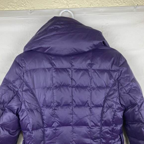 Laundry by Shelli Segal Womens XS Down Quilted Puffer Winter Jacket Purple - Picture 9 of 9